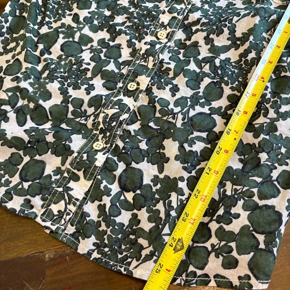 Tory Burch Vine Pattern Brigitte Blouse Vine Issy Green Button Down 2 Safari - Picture 6 of 8